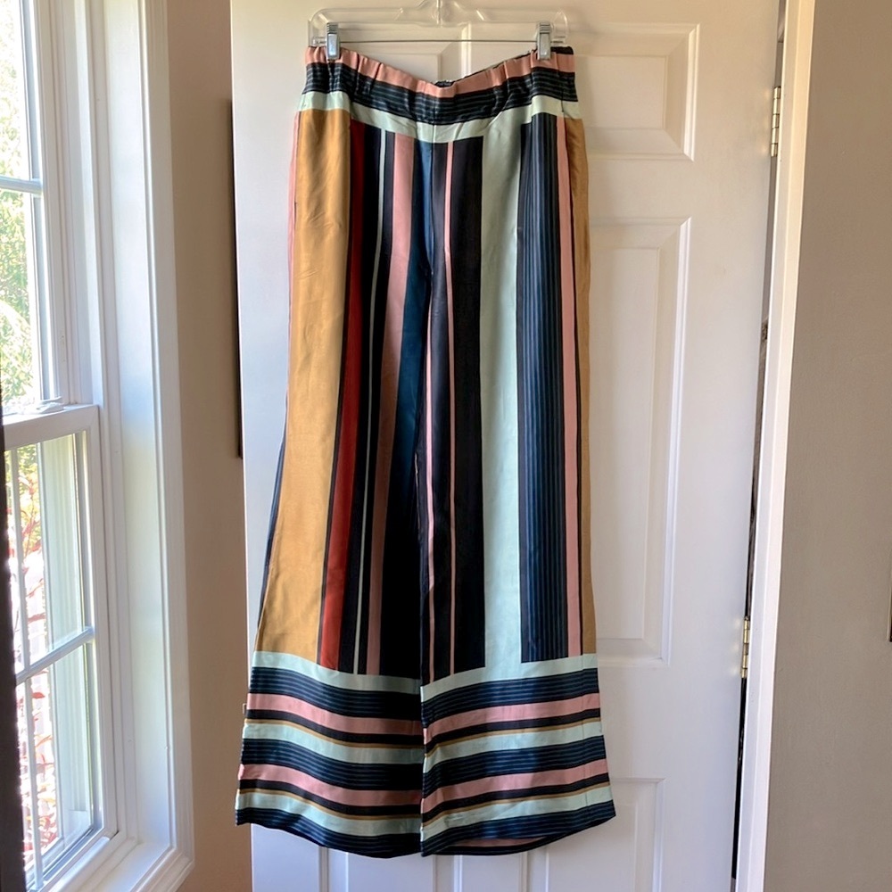 Caractere  Striped Wide-Leg/Palazzo Pants Multicolor Size L/EU Italy 46 NWT